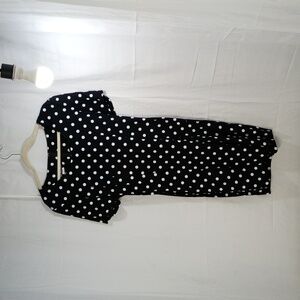 My Michelle ,  Black and White Polka Dot Midi Dress